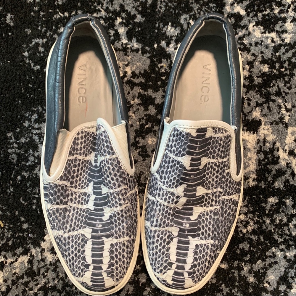 Vince Snake Print Sneaker Slip On Shoes